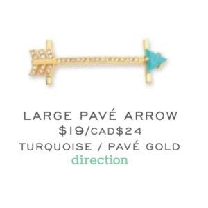 Keep Collective Large Pave Arrow Gold and Turquoise Charm (retired)